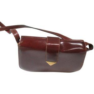 *Harve Benard Vintage Cognac Patent Hard Shell Bag
